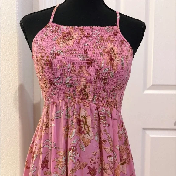 Free People Heat Wave Printed Pink Maxi Floral Dress Size XS - Picture 3 of 9